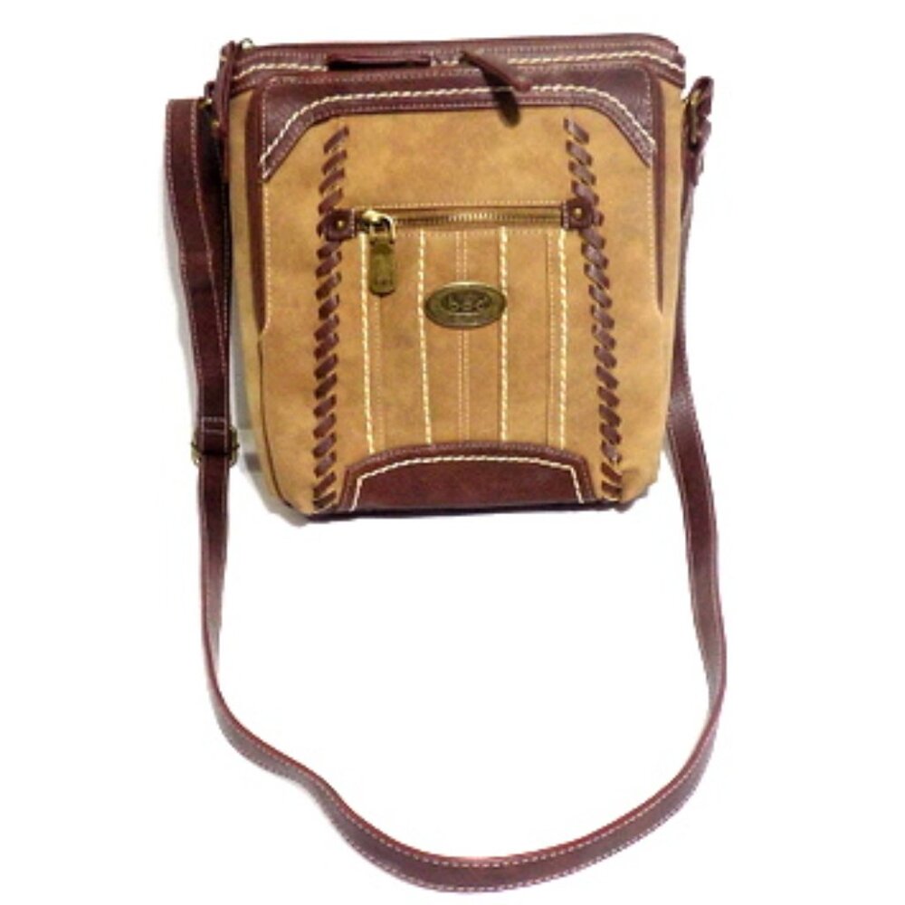 B.O.C. Women’s Crossbody Purse Brown Faux Leather - 10” t X 10” w X 2” d